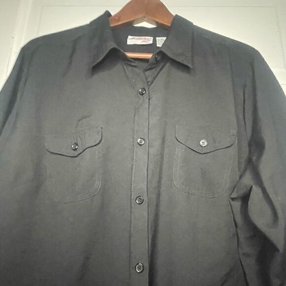 Joanna Plus Vintage Boyfriend Black Button Up Blouse - Picture 5 of 13